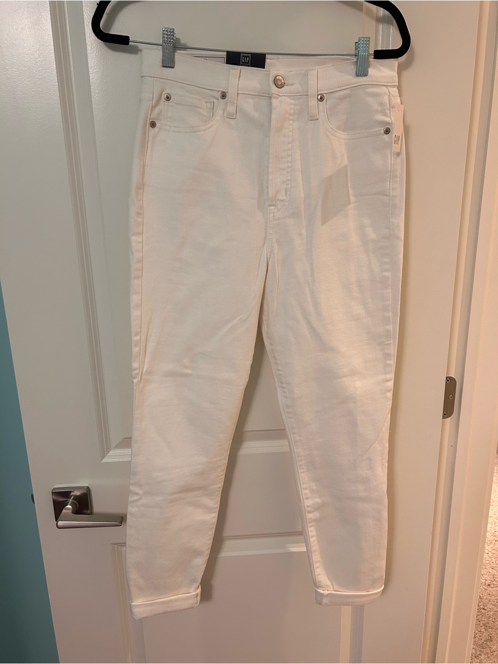 GAP White High-Rise Cropped Jeans